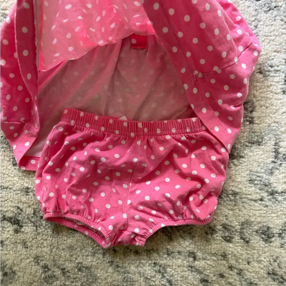 Pink Polka Dot Kids Dress with Ruffles
